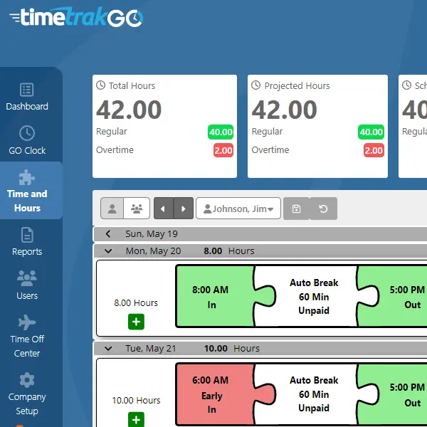 simple employee time card software
