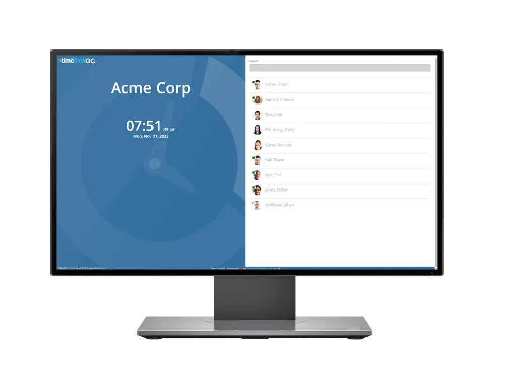 web browser based group employee time clock